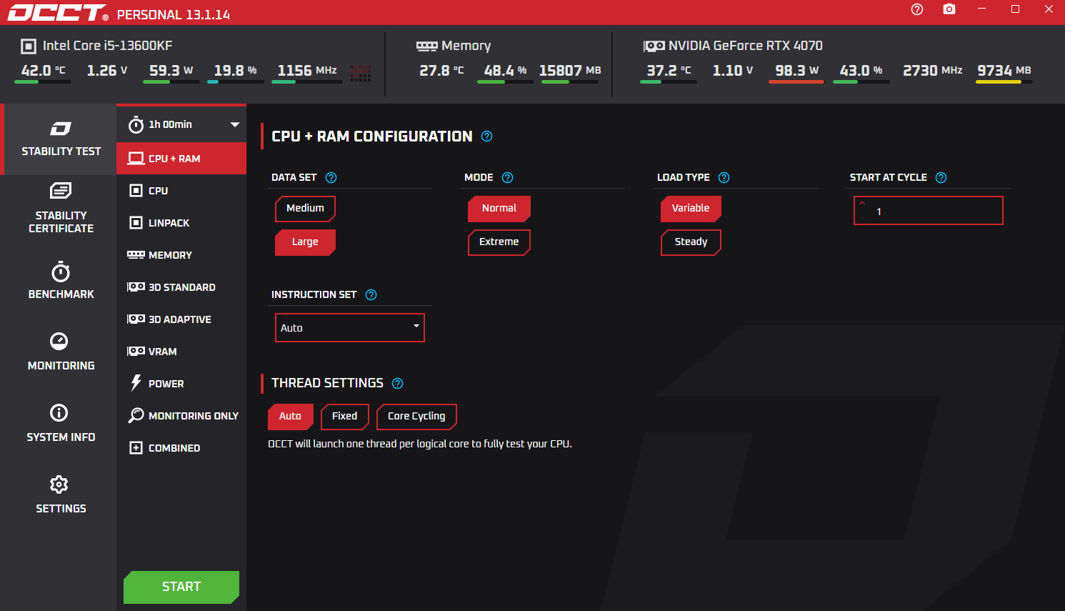 OCCT电脑硬件测试 v13.1.14.99 便携版-颜夕资源网-第17张图片 OCCT电脑硬件测试 v13.1.14.99 便携版-颜夕资源网-第17张图片
