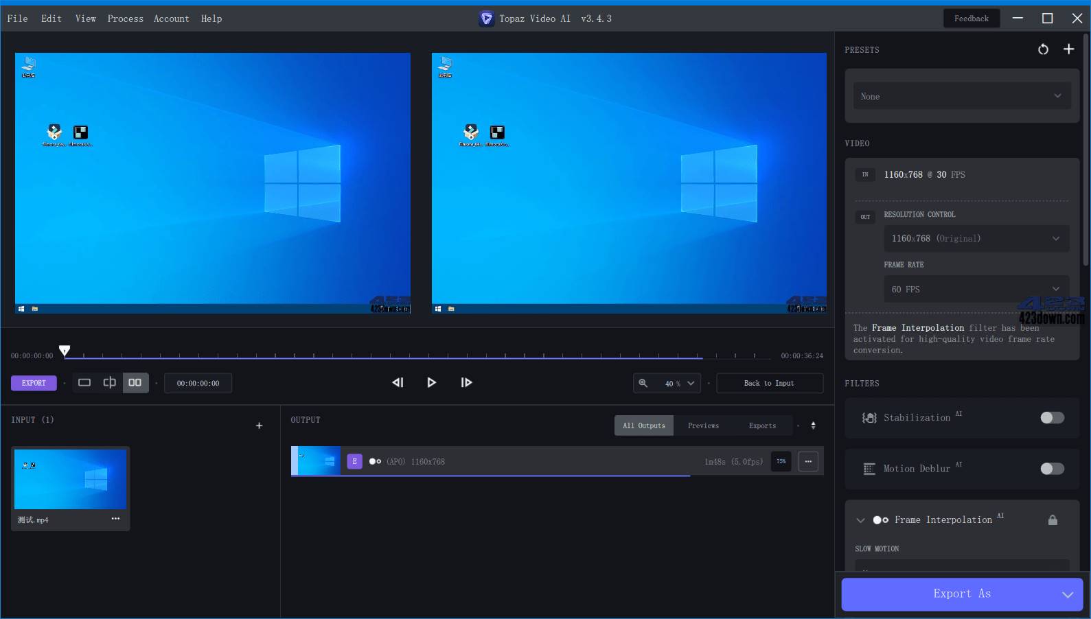 Topaz Video AI(免费视频增强工具) v6.1.0 / 6.2.0 英文便携版-颜夕资源网-第17张图片 Topaz Video AI(免费视频增强工具) v6.1.0 / 6.2.0 英文便携版-颜夕资源网-第17张图片