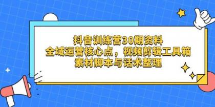 抖音训练营30期资料,全域运营核心点,视频剪辑工具箱 素材脚本与话术整理-颜夕资源网-第17张图片 抖音训练营30期资料,全域运营核心点,视频剪辑工具箱 素材脚本与话术整理-颜夕资源网-第17张图片