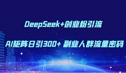 DeepSeek+创业粉引流 AI矩阵日引300+ 副业人群流量密码-颜夕资源网-第17张图片 DeepSeek+创业粉引流 AI矩阵日引300+ 副业人群流量密码-颜夕资源网-第17张图片