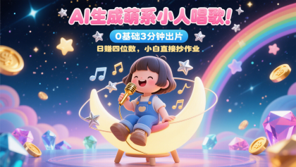 AI生成萌系小人唱歌!0基础3分钟出片,28个作品涨粉9万,日赚四位数,小白直接抄作业-颜夕资源网-第17张图片 AI生成萌系小人唱歌!0基础3分钟出片,28个作品涨粉9万,日赚四位数,小白直接抄作业-颜夕资源网-第17张图片