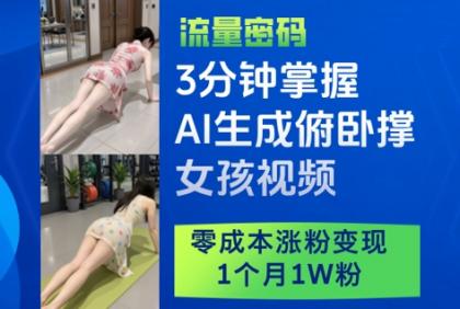 3分钟掌握AI生成俯卧撑女孩视频,零成本涨粉变现,1个月1W粉-颜夕资源网-第17张图片 3分钟掌握AI生成俯卧撑女孩视频,零成本涨粉变现,1个月1W粉-颜夕资源网-第17张图片