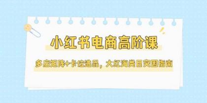 小红书电商高阶课,多店矩阵+卡位选品,大红海类目突围指南(更新5月)-颜夕资源网-第17张图片 小红书电商高阶课,多店矩阵+卡位选品,大红海类目突围指南(更新5月)-颜夕资源网-第17张图片