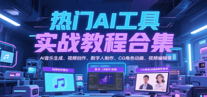 热门AI工具实战教程合集,AI音乐生成、视频创作、数字人制作、CG角色动画、视频编辑等-颜夕资源网-第17张图片 热门AI工具实战教程合集,AI音乐生成、视频创作、数字人制作、CG角色动画、视频编辑等-颜夕资源网-第17张图片
