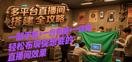 多平台直播间搭建全攻略,一部手机+一台电脑+一块绿布轻松实现你想要的直播间效果-颜夕资源网-第17张图片 多平台直播间搭建全攻略,一部手机+一台电脑+一块绿布轻松实现你想要的直播间效果-颜夕资源网-第17张图片