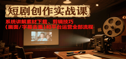 短剧创作实战课,系统讲解素材下载、剪辑技巧(画面/字幕去重)和平台运营全部流程-颜夕资源网-第17张图片 短剧创作实战课,系统讲解素材下载、剪辑技巧(画面/字幕去重)和平台运营全部流程-颜夕资源网-第17张图片