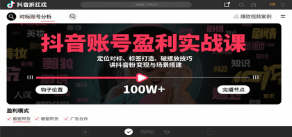 抖音账号盈利实战课,定位对标、标签打造、破播放技巧,讲涨粉变现与场景搭建-颜夕资源网-第17张图片 抖音账号盈利实战课,定位对标、标签打造、破播放技巧,讲涨粉变现与场景搭建-颜夕资源网-第17张图片