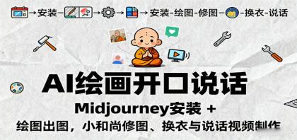 AI绘画开口说话,Midjourney安装 + 绘图出图,小和尚修图、换衣与说话视频制作-颜夕资源网-第17张图片 AI绘画开口说话,Midjourney安装 + 绘图出图,小和尚修图、换衣与说话视频制作-颜夕资源网-第17张图片