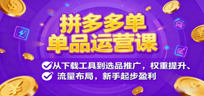 拼多多单品运营课,从下载工具到选品推广,权重提升、流量布局,新手起步盈利-颜夕资源网-第17张图片 拼多多单品运营课,从下载工具到选品推广,权重提升、流量布局,新手起步盈利-颜夕资源网-第17张图片