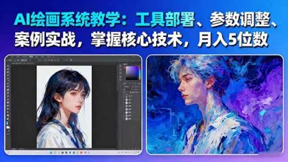 AI绘画系统教学：工具部署+参数调整+案例实战+核心技术，月入5位数-61节课-颜夕资源网-第17张图片