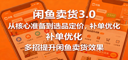 闲鱼卖货3.0,从核心准备到选品定价,补单优化,多招提升闲鱼卖货效果-颜夕资源网-第17张图片 闲鱼卖货3.0,从核心准备到选品定价,补单优化,多招提升闲鱼卖货效果-颜夕资源网-第17张图片