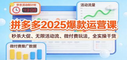 拼多多2025爆款运营课:秒杀大促、无限活动流、微付费玩法,全实操干货-颜夕资源网-第17张图片 拼多多2025爆款运营课:秒杀大促、无限活动流、微付费玩法,全实操干货-颜夕资源网-第17张图片