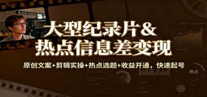 大型纪录片&热点信息差变现：原创文案+剪辑实操+热点选题+收益开通，快速起号-颜夕资源网-第17张图片