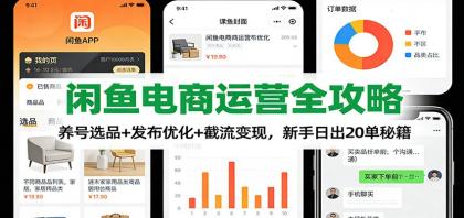 闲鱼电商运营全攻略:养号选品+发布优化+截流变现,新手日出20单秘籍-颜夕资源网-第17张图片 闲鱼电商运营全攻略:养号选品+发布优化+截流变现,新手日出20单秘籍-颜夕资源网-第17张图片