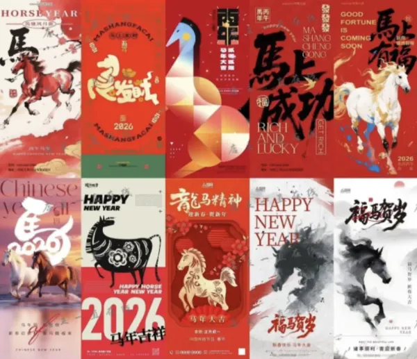 80款2026马年新年海报PSD素材-颜夕资源网-第17张图片 80款2026马年新年海报PSD素材-颜夕资源网-第17张图片