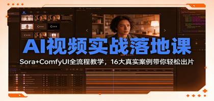 AI视频实战落地课:Sora+ComfyUI全流程教学,16大真实案例带你轻松出片-颜夕资源网-第17张图片 AI视频实战落地课:Sora+ComfyUI全流程教学,16大真实案例带你轻松出片-颜夕资源网-第17张图片