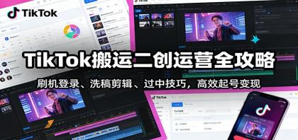 TikTok搬运二创运营全攻略:刷机登录、洗稿剪辑 、过中技巧,高效起号变现-颜夕资源网-第17张图片 TikTok搬运二创运营全攻略:刷机登录、洗稿剪辑 、过中技巧,高效起号变现-颜夕资源网-第17张图片