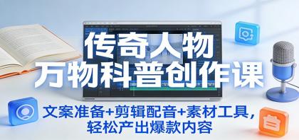 传奇人物万物科普创作课:文案准备+剪辑配音+素材工具,轻松产出爆款内容-颜夕资源网-第17张图片 传奇人物万物科普创作课:文案准备+剪辑配音+素材工具,轻松产出爆款内容-颜夕资源网-第17张图片