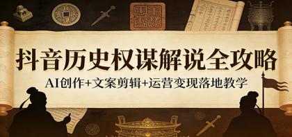 抖音历史权谋解说全攻略:AI创作+文案剪辑+运营变现落地教学-颜夕资源网-第17张图片 抖音历史权谋解说全攻略:AI创作+文案剪辑+运营变现落地教学-颜夕资源网-第17张图片