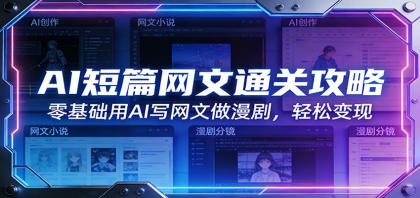 AI短篇网文通关攻略:零基础用AI写网文做漫剧,轻松变现-颜夕资源网-第17张图片 AI短篇网文通关攻略:零基础用AI写网文做漫剧,轻松变现-颜夕资源网-第17张图片