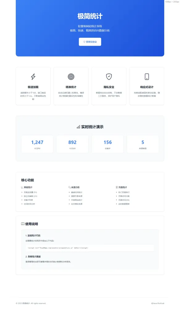 PHP网站统计系统源码 极简统计 支持本地部署-颜夕资源网-第17张图片 PHP网站统计系统源码 极简统计 支持本地部署-颜夕资源网-第17张图片