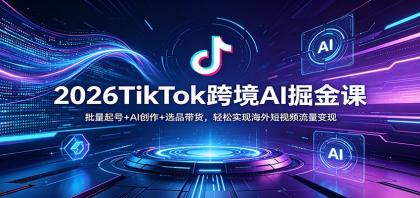 2026TikTok跨境AI掘金课:批量起号+AI创作+选品带货,轻松实现海外短视频流量变现-颜夕资源网-第17张图片 2026TikTok跨境AI掘金课:批量起号+AI创作+选品带货,轻松实现海外短视频流量变现-颜夕资源网-第17张图片