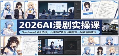 2026AI漫剧实操课:Seedance2.0全流程,小说授权角色分镜剪辑一站式落地变现-颜夕资源网-第17张图片 2026AI漫剧实操课:Seedance2.0全流程,小说授权角色分镜剪辑一站式落地变现-颜夕资源网-第17张图片