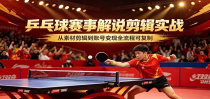 乒乓球赛事解说剪辑实战,从素材剪辑到账号变现全流程可复制-颜夕资源网-第17张图片 乒乓球赛事解说剪辑实战,从素材剪辑到账号变现全流程可复制-颜夕资源网-第17张图片