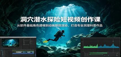 洞穴潜水探险短视频创作课:从软件基础角色建模到动画跟踪渲染,打造专业洞潜科普作品-颜夕资源网-第17张图片 洞穴潜水探险短视频创作课:从软件基础角色建模到动画跟踪渲染,打造专业洞潜科普作品-颜夕资源网-第17张图片
