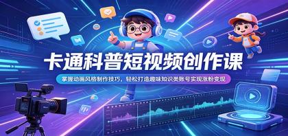 卡通科普短视频创作课:掌握动画风格制作技巧,轻松打造趣味知识类账号实现涨粉变现-颜夕资源网-第17张图片 卡通科普短视频创作课:掌握动画风格制作技巧,轻松打造趣味知识类账号实现涨粉变现-颜夕资源网-第17张图片