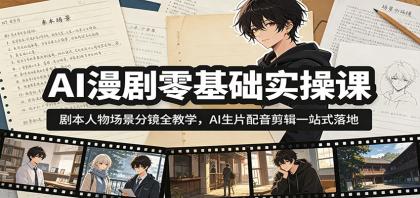 AI漫剧零基础实操课:剧本人物场景分镜全教学,AI生片配音剪辑一站式落地-颜夕资源网-第17张图片 AI漫剧零基础实操课:剧本人物场景分镜全教学,AI生片配音剪辑一站式落地-颜夕资源网-第17张图片
