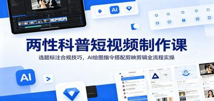 两性科普短视频制作课:选题标注合规技巧,AI绘图指令搭配剪映剪辑全流程实操-颜夕资源网-第17张图片 两性科普短视频制作课:选题标注合规技巧,AI绘图指令搭配剪映剪辑全流程实操-颜夕资源网-第17张图片