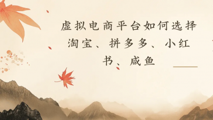 虚拟电商平台,该从哪个平台入手(淘宝、拼多多、小红书)全攻略日入1000!-颜夕资源网-第17张图片 虚拟电商平台,该从哪个平台入手(淘宝、拼多多、小红书)全攻略日入1000!-颜夕资源网-第17张图片