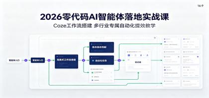 2026零代码AI智能体落地实战课:Coze工作流搭建,多行业专属自动化提效教学-颜夕资源网-第17张图片 2026零代码AI智能体落地实战课:Coze工作流搭建,多行业专属自动化提效教学-颜夕资源网-第17张图片
