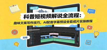 科普短视频解说全流程：趣味文案写作技巧，AI配音字幕预设全套成片实操教程-颜夕资源网-第17张图片