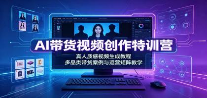 AI带货视频创作特训营:真人质感视频生成教程,多品类带货案例与运营矩阵教学-颜夕资源网-第17张图片 AI带货视频创作特训营:真人质感视频生成教程,多品类带货案例与运营矩阵教学-颜夕资源网-第17张图片