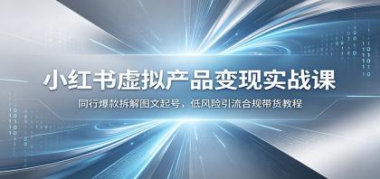 小红书虚拟产品变现实战课：同行爆款拆解图文起号，低风险引流合规带货教程-颜夕资源网-第17张图片