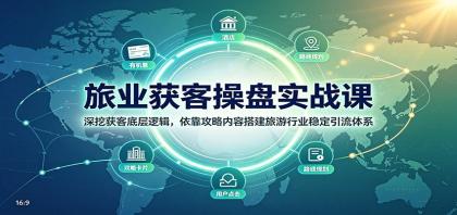 旅业获客操盘实战课：深挖获客底层逻辑，依靠攻略内容搭建旅游行业稳定引流体系