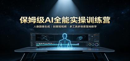 保姆级AI全能实操训练营：人像图像生成，创意短视频，多工具多场景落地教学