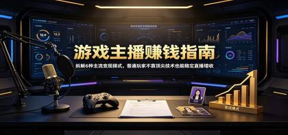游戏主播赚钱指南：拆解6种主流变现模式，普通玩家不靠顶尖技术也能稳定直播增收