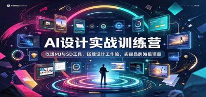 AI设计实战训练营：吃透MJ与SD工具，搭建设计工作流，实操品牌海报项目