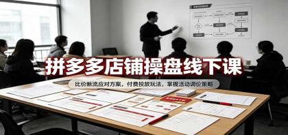 拼多多店铺操盘线下课：比价断流应对方案，付费投放玩法，掌握活动调价策略